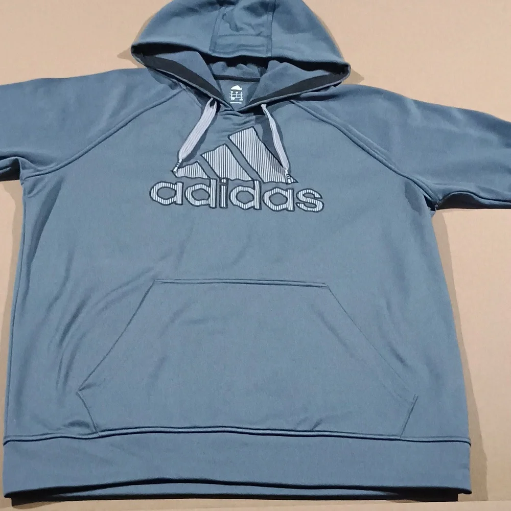Adidas Men's Steel Blue Gray Hoodie